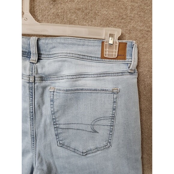 American Eagle Kick Boot Jeans Womens 12 Blue Light Wash Next Level Stretch - Picture 5 of 10